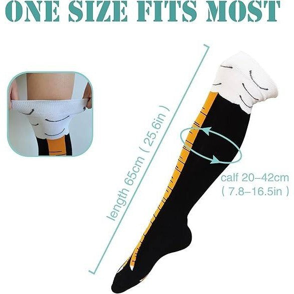 WHOTAY Yellow Crazy Funny Chicken Leg Socks for Women Men Novelty Chicken Feet