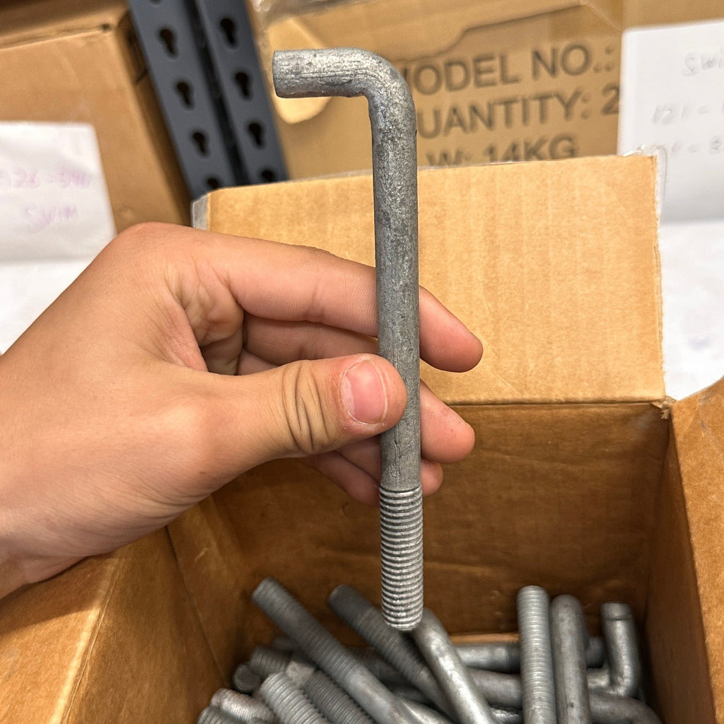 Pack of 25 Perine Danforth 1/2-13 x 6 Anchor Bolts w/ Nuts HDG Hot Dip Galvaniz
