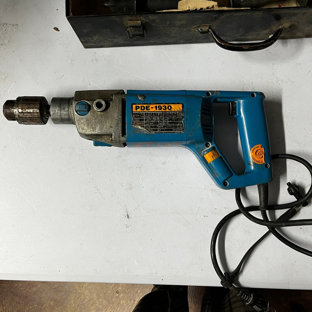 Ryobi PDE-1930 1/2" Impact Drill Corded w/ Metal Case, Bits & Handles