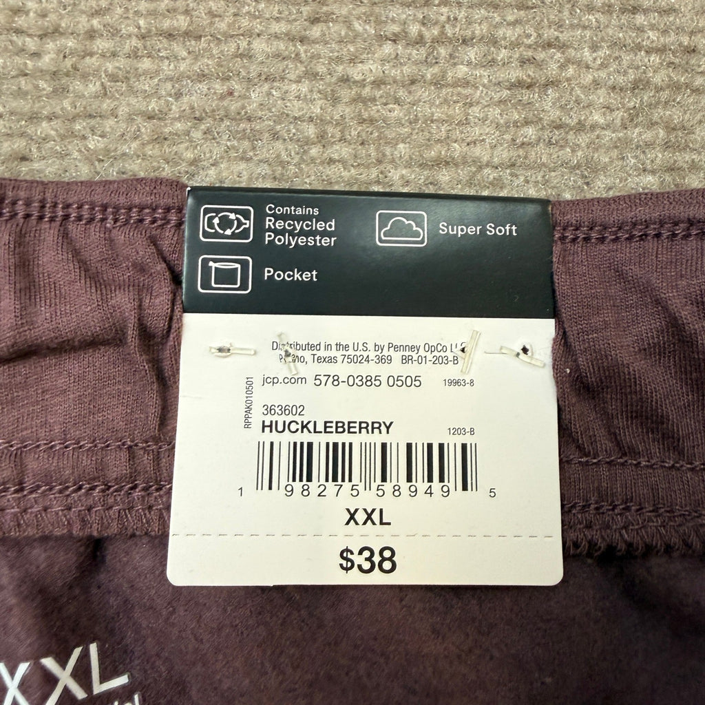 MSRP $38 Xersion Mens XXL Huckleberry Quick Dry Fleece Workout Pants Straight