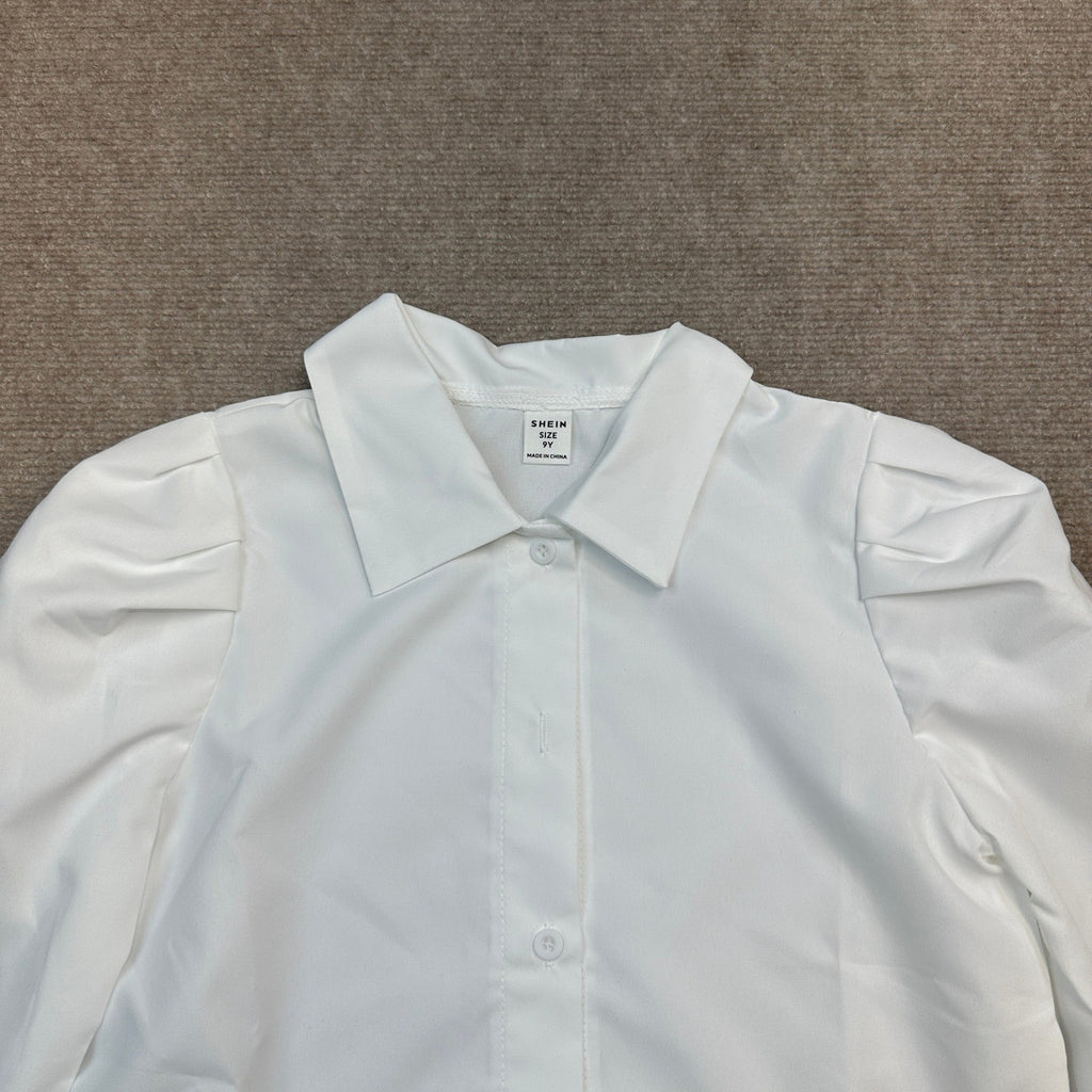 Girls Button Down Shirt Kids 9Y Long Sleeve Dress Shirt School Uniform Blouse
