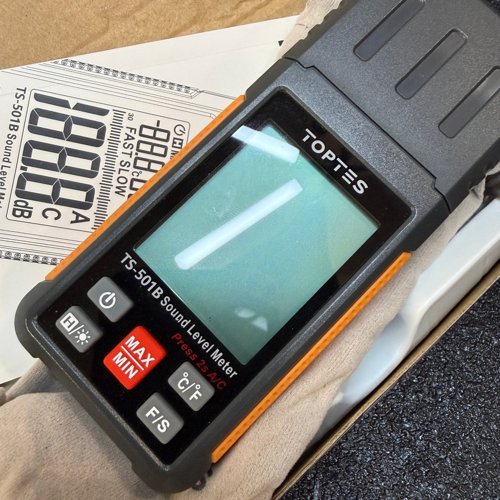 TopTes TS-501B Handheld Sound Level Meter Range 30-130dB w/ 2.25" Backlit LCD