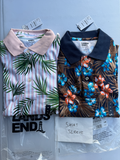 2 Pack Lands' End Men's M Traditional Fit 100% Cotton Polo SS Shirt Floral