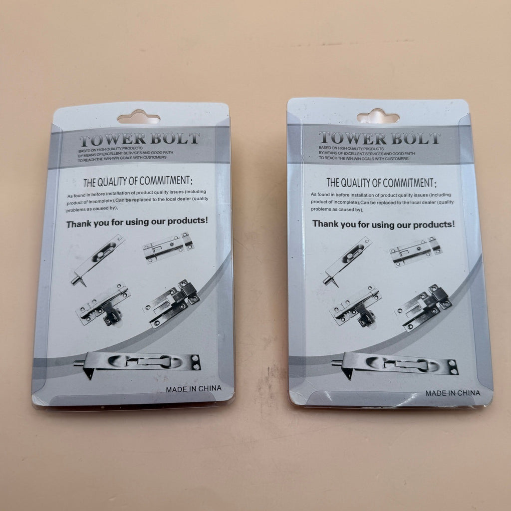 Set of 2 NELXULAS Stainless Steel Door Latch Sliding Lock Barrel Bolt (4-1/5")