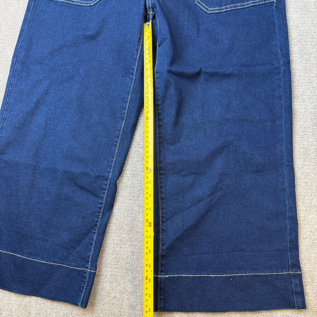 MSRP $47 GRAPENT Women's XL Capri Jeans High Waisted Wide Leg Strechy Loose