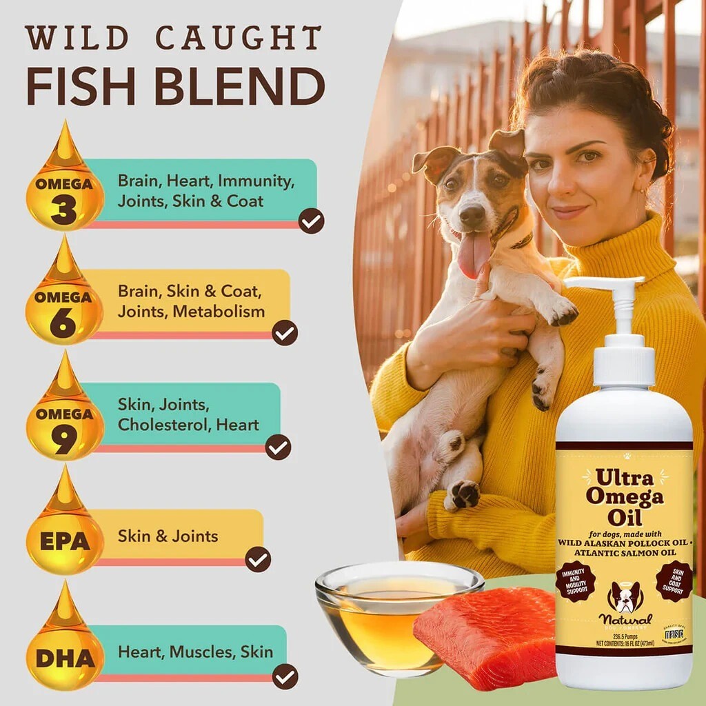 Natural Dog Ultra Omega 3 Fish Oil for Dogs 16oz Dog Fish Oil Supplement