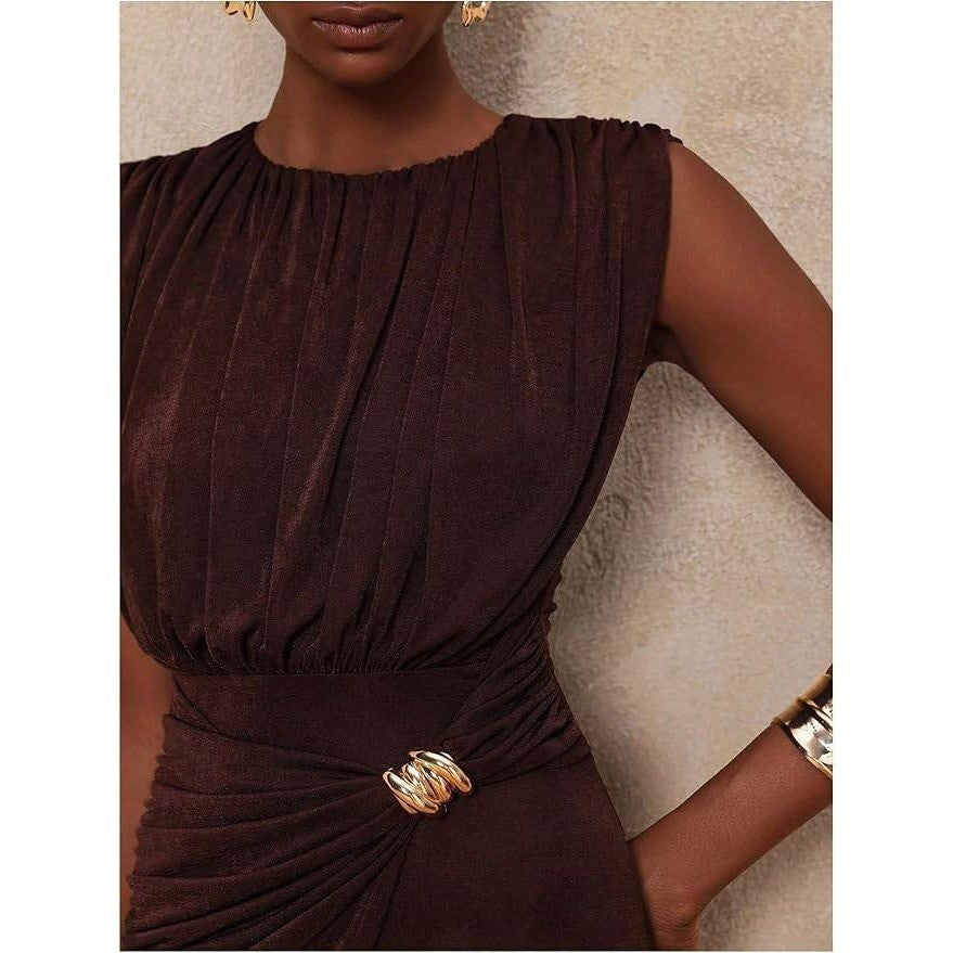 MSRP $52 Verdusa Women's S Sleeveless Formal Dress Twist Slit Wedding Guest Dre