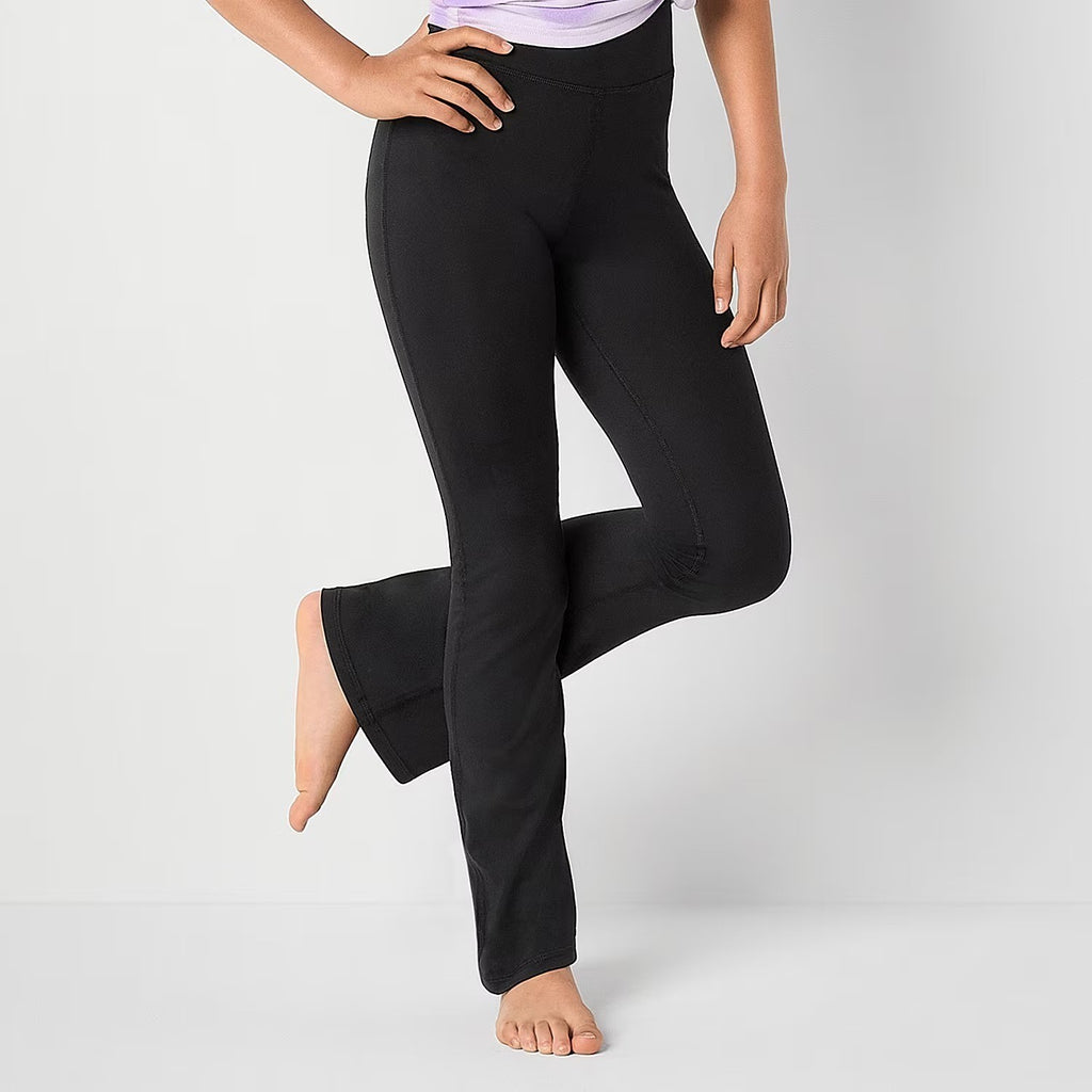 MSRP $28 Xersion Kid Girls XL 18.5 Plus Black Flare Full Length Leggings High