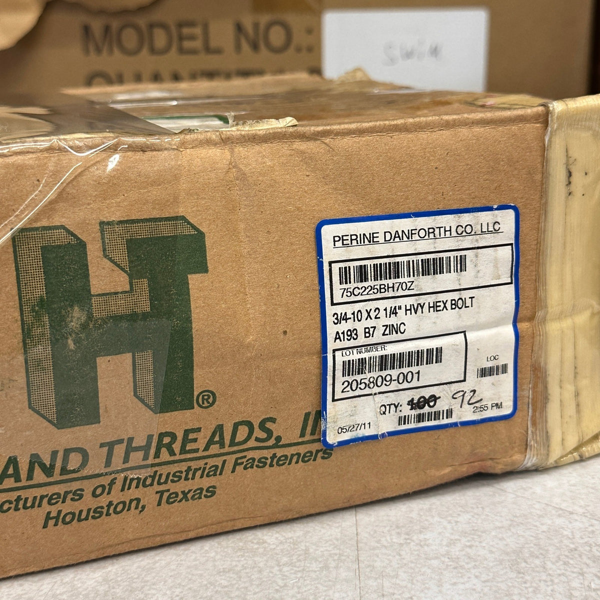 Pack of 92 Highland Threads 3/4-10 x 2 1/4 Heavy Hex Bolts A193 B7 Zinc Plated