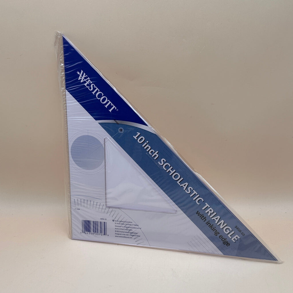 Lot of 12 Westcott S450-10 10" Styrene Triangle 45/90 Degree Drawing Tool