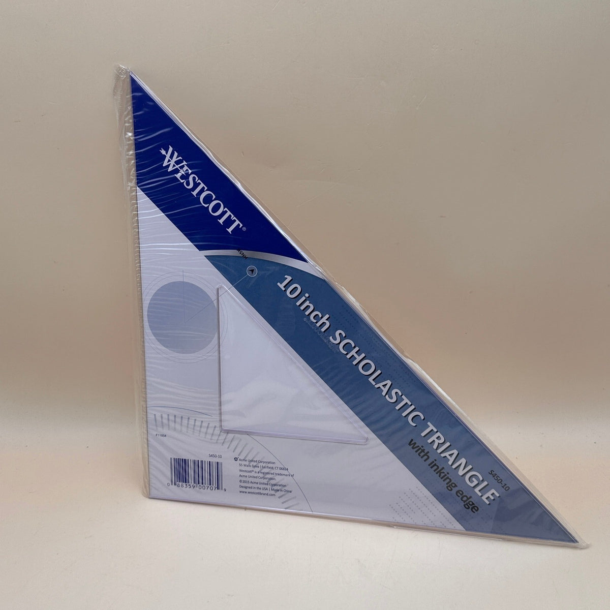 Lot of 12 Westcott S450-10 10" Styrene Triangle 45/90 Degree Drawing Tool