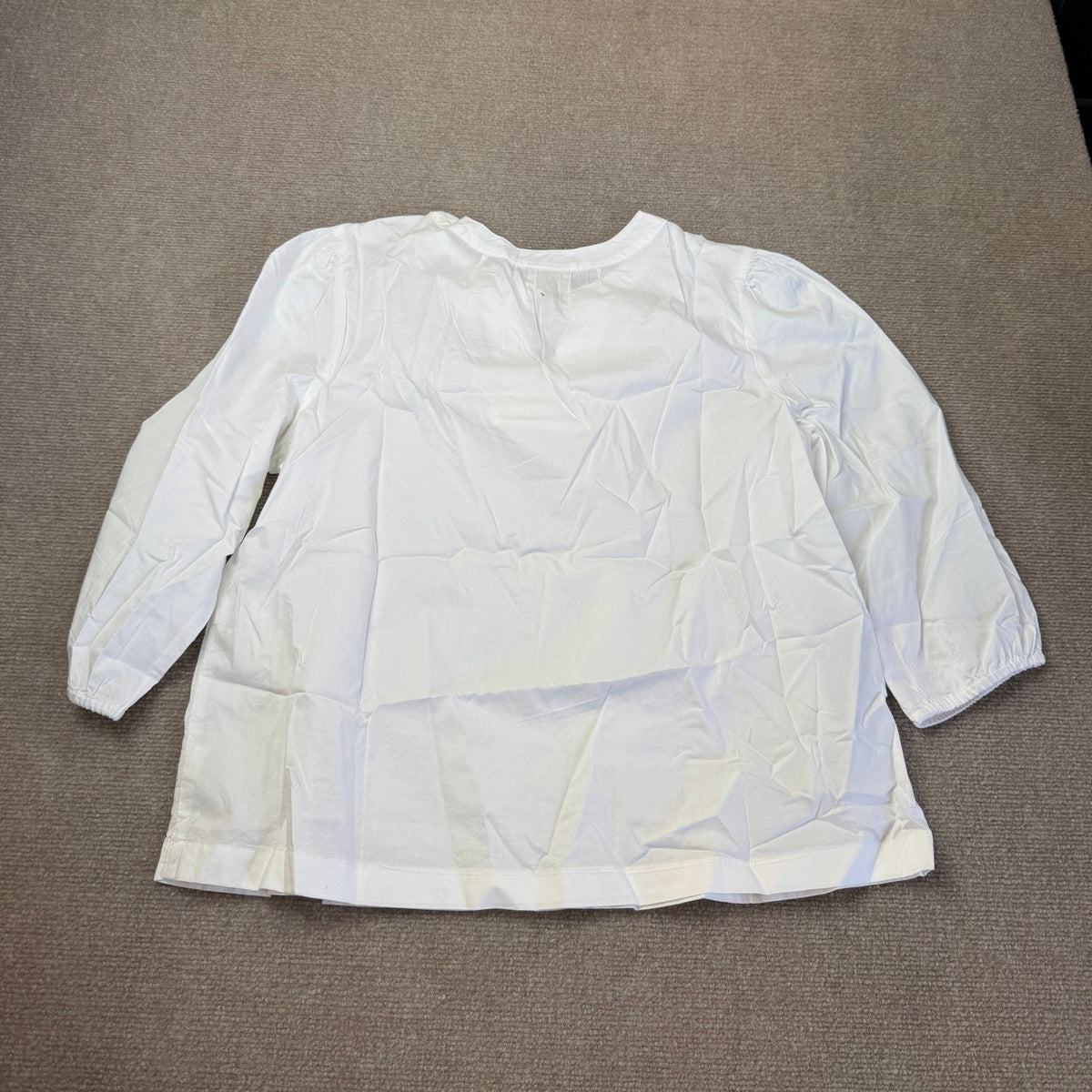 MSRP $38 St. John's Bay Womens L Petite White V Neck 3/4 Sleeve Blouse Top
