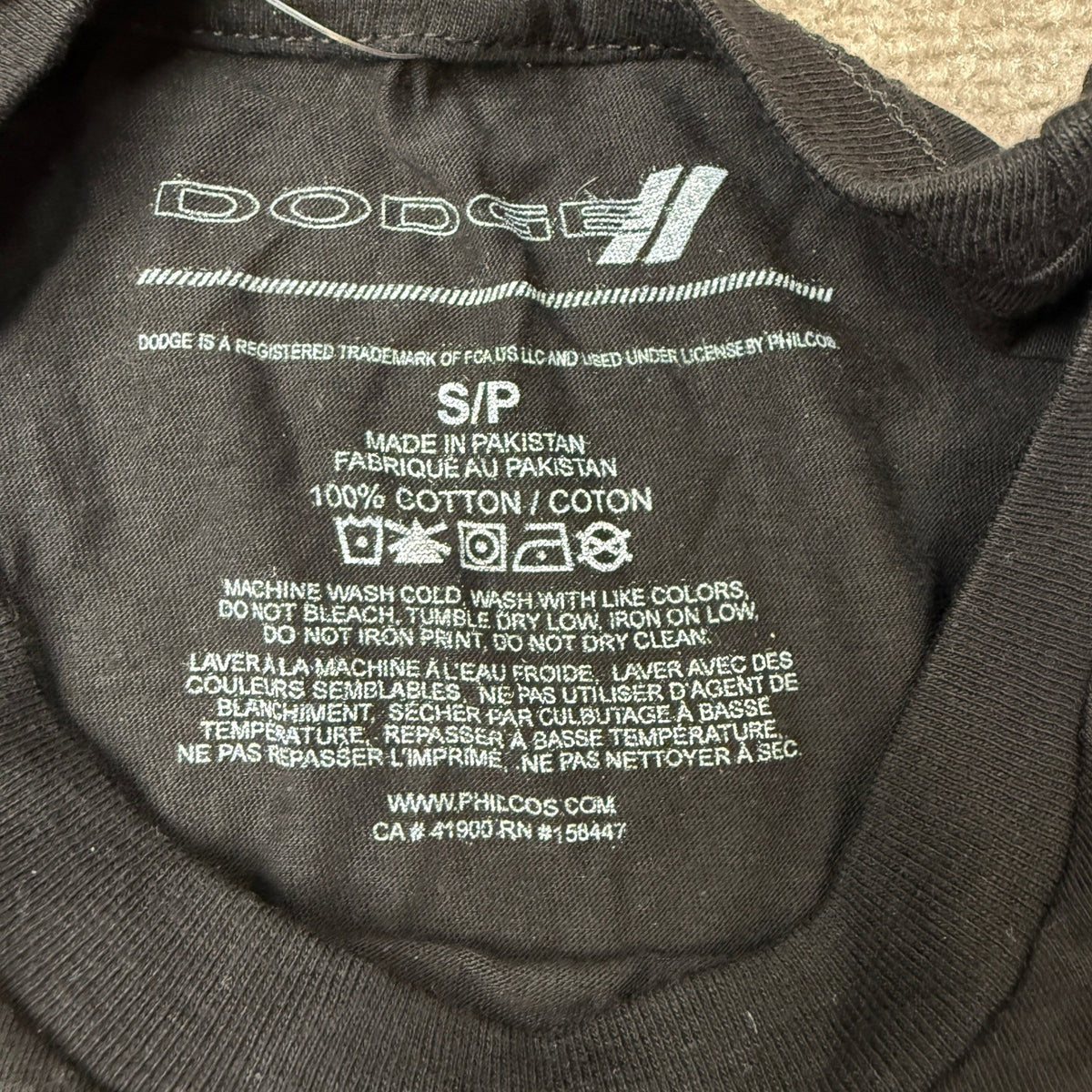 MSRP $20 Novelty Dodge Mens S Petite Black Crew Neck Short Sleeve T-Shirt Regu
