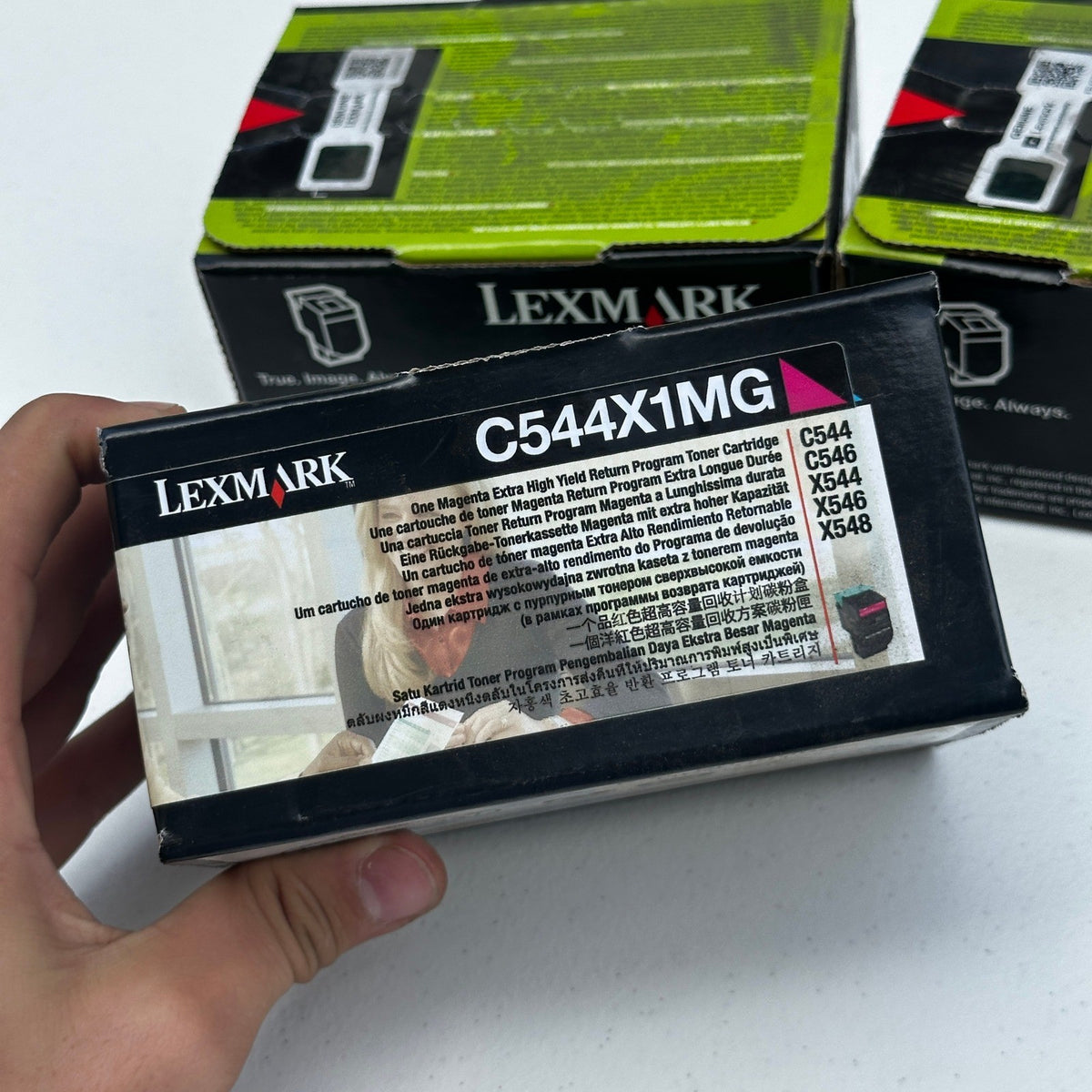 Set of 3 Lexmark C544X1MG Magenta Extra High Yield Toner Cartridge C544 C546 X54