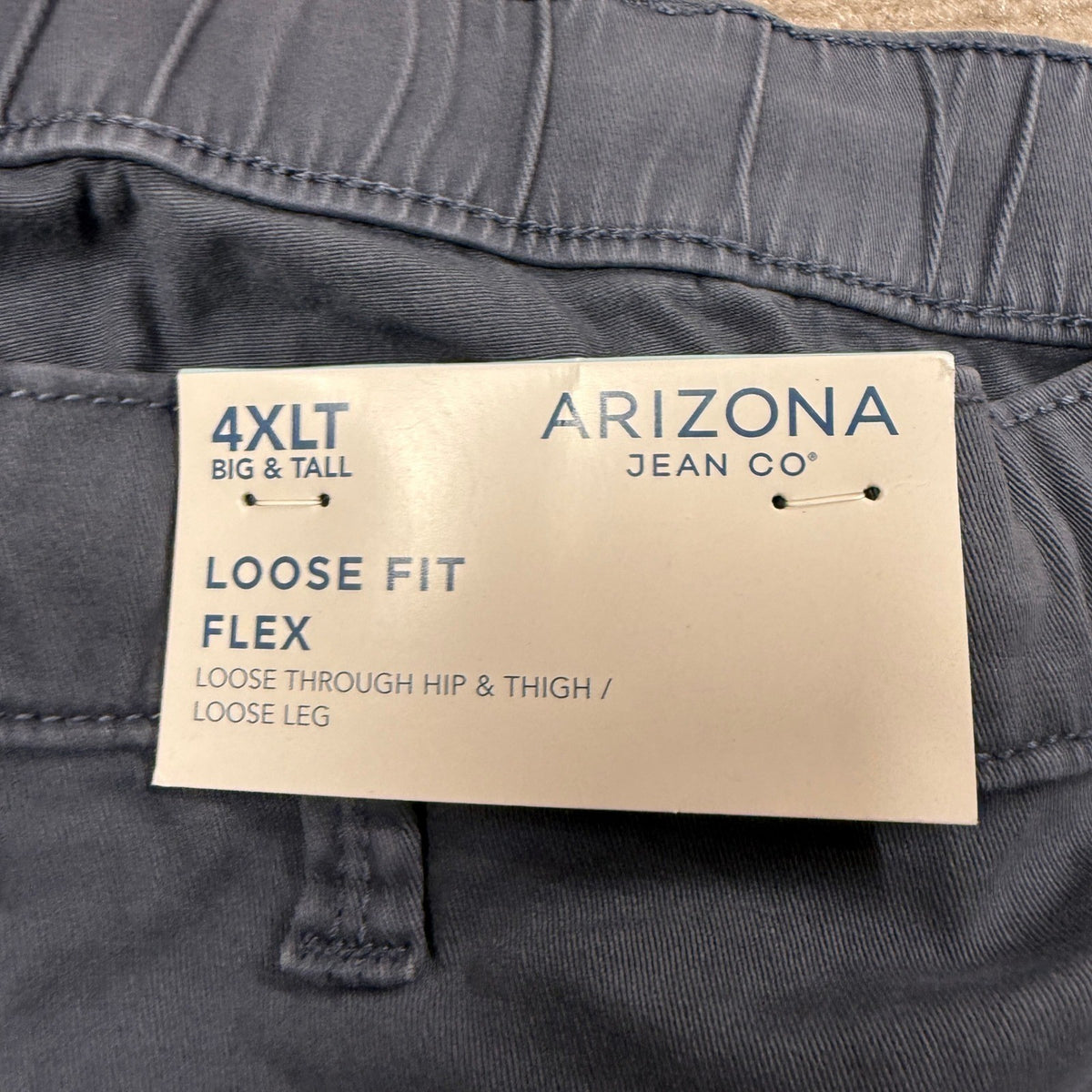 MSRP $54 Arizona Jean Co Mens 4XL Tall Ombre Blue Loose Fit Flex Cargo Pants