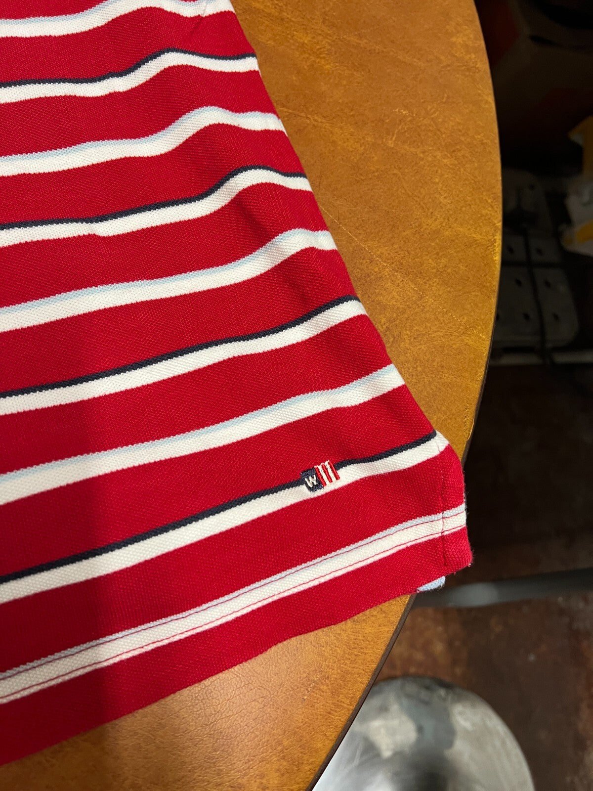 Wrangler Mens 3XL Red Striped Polo Short Sleeve Shirt #386