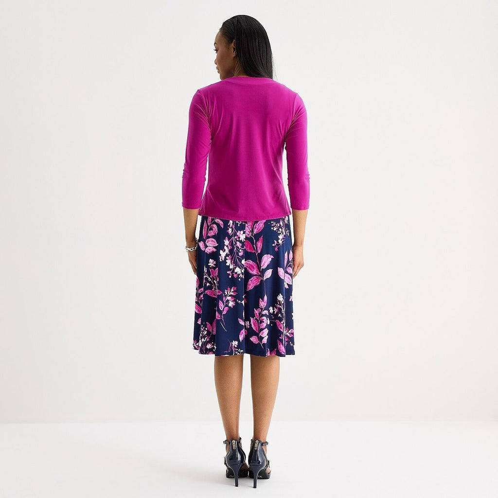 MSRP $84 Studio One Womens M Navy Pink 2 Piece Floral Jacket Dress