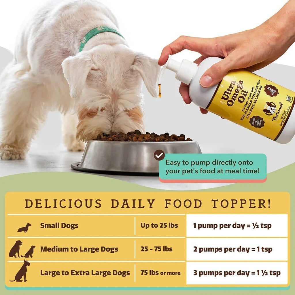 Natural Dog Ultra Omega 3 Fish Oil for Dogs 16oz Dog Fish Oil Supplement