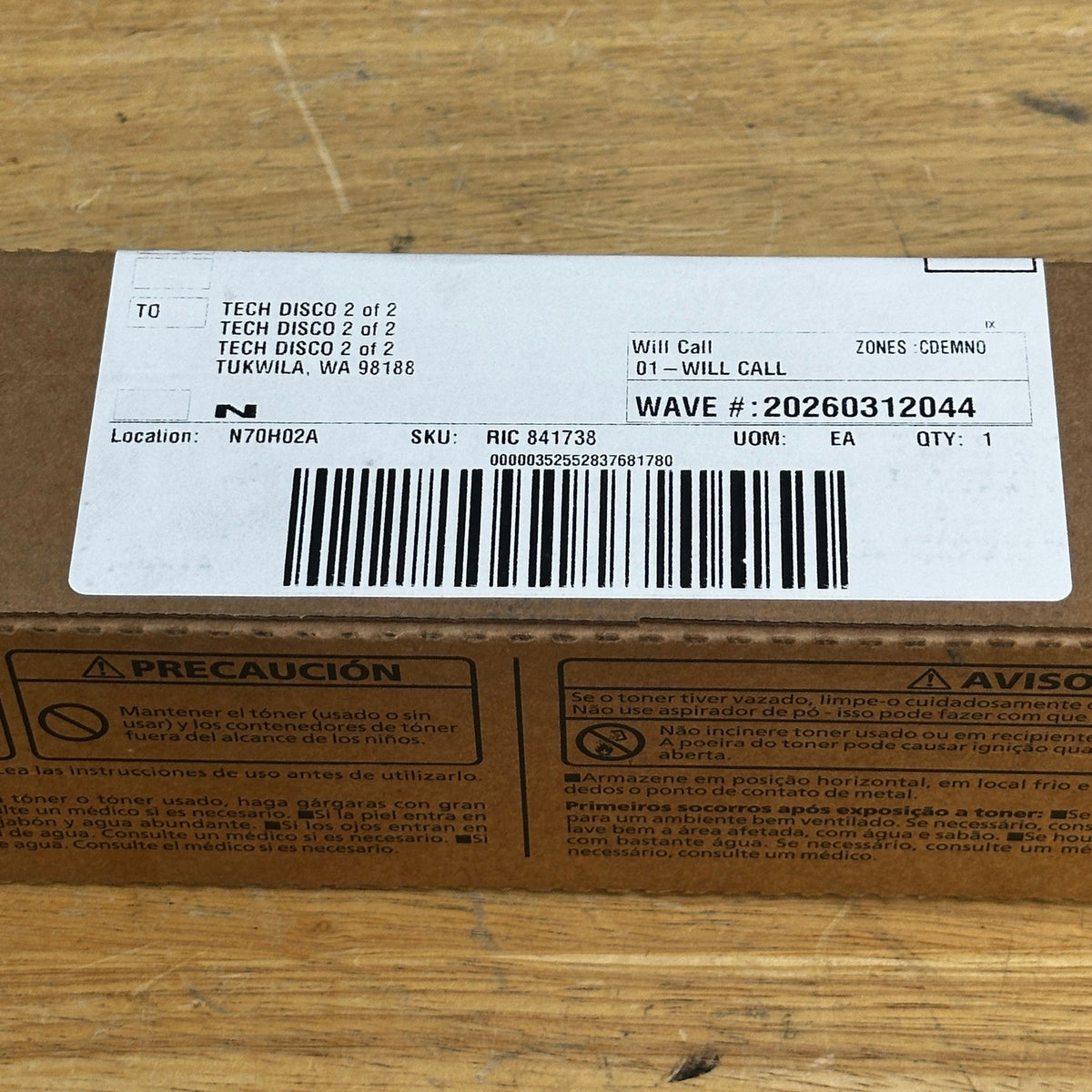 Genuine Ricoh MP C3502 841738 Cyan Toner Print Cartridge