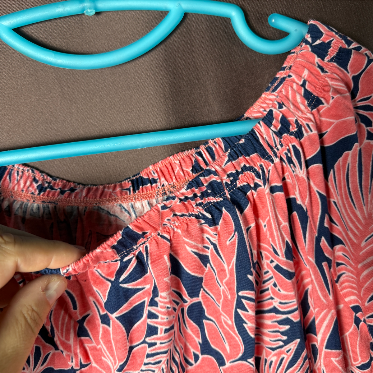 Lands' End Women's M-L LONG Off the Shoulder Ruffled Swim Cover-Up Dress  Please