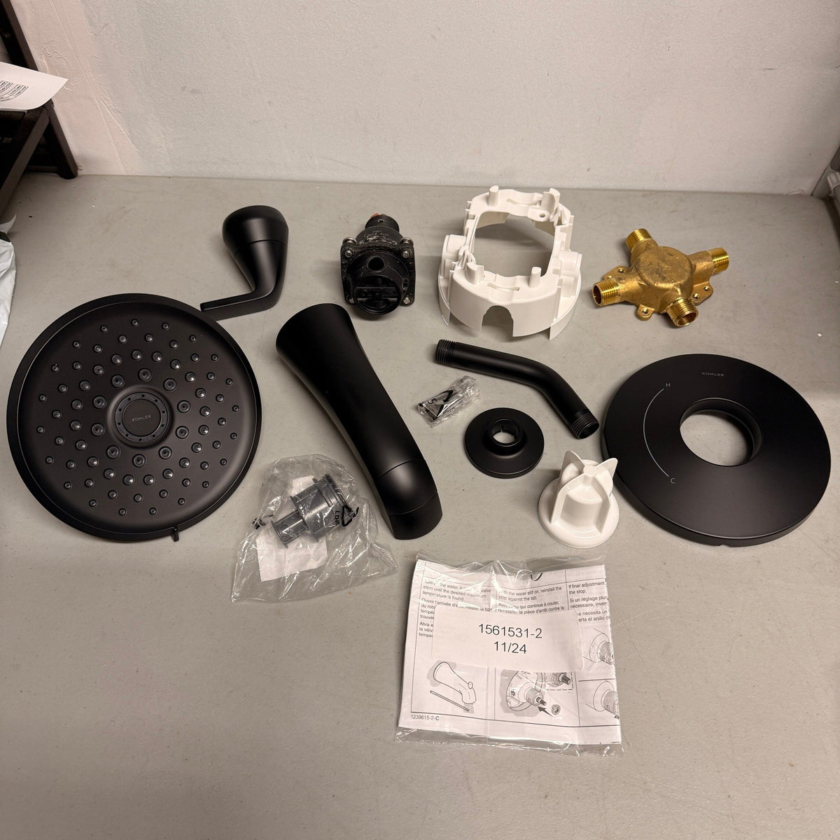 Kohler Cursiva R36189-4G-BL Single-Handle 3-Spray Tub & Shower Faucet Matte Bla
