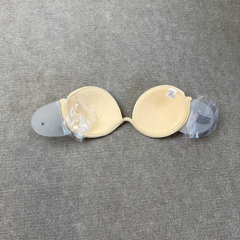 MSRP $34 JOATEAY Womens A-Cup Strapless Backless Bra Plunge Push Up Adhesive