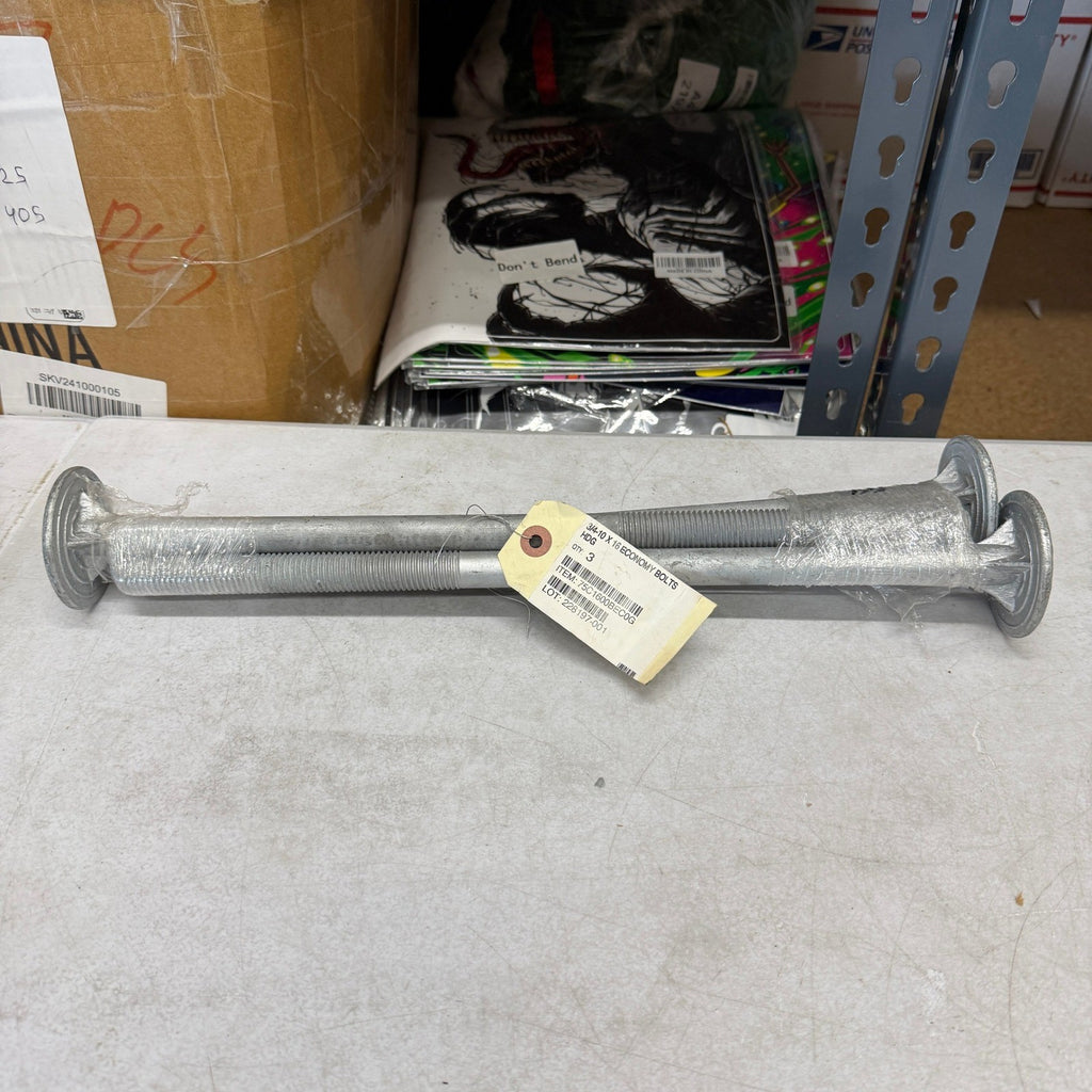 Set of 3 Economy Bolts 3/4-10 x 16 HDG Hot Dip Galvanized