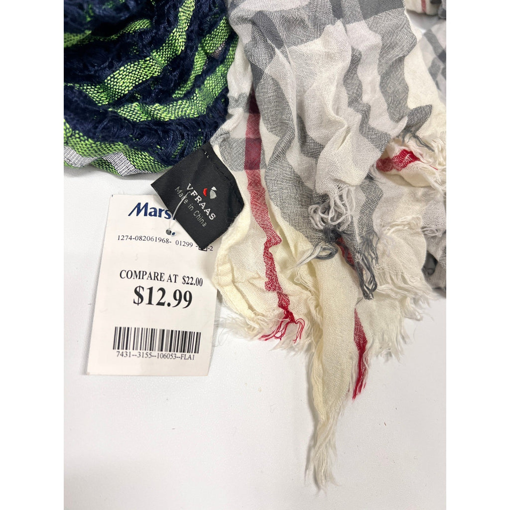 NWT MSRP $16 Set of 3 Women's Multicolor Fashion Soft Scarves Plaid Strip