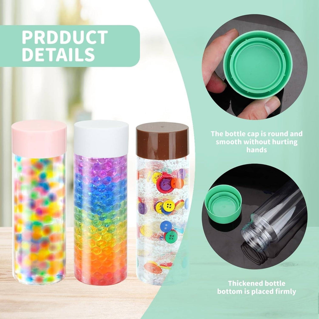 Set of 16 FARQAN Sensory Bottles with Lids 13.5 oz Leakproof Clear Plastic Reus