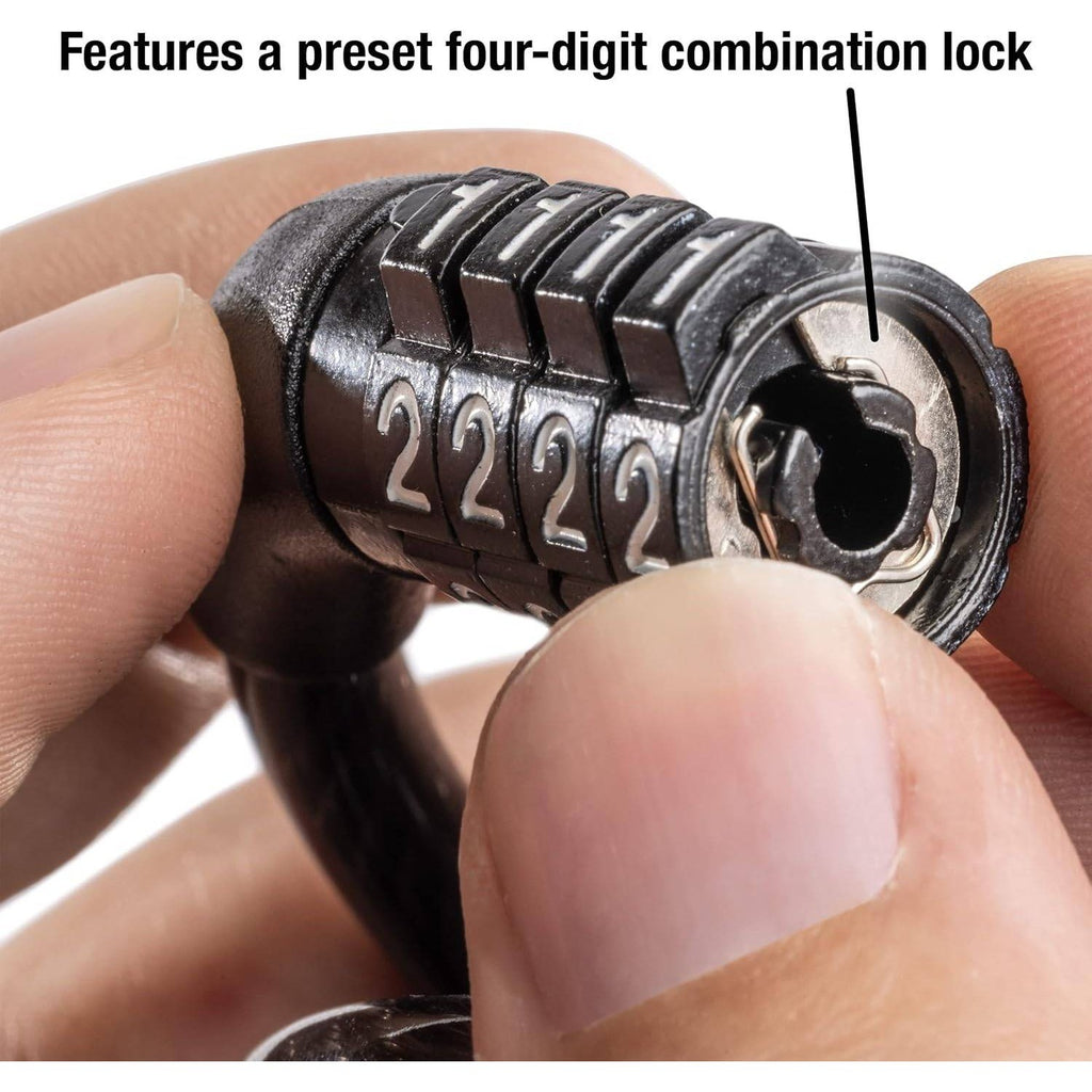 Master Lock Bike Lock Cable with Combination Black, 8143D