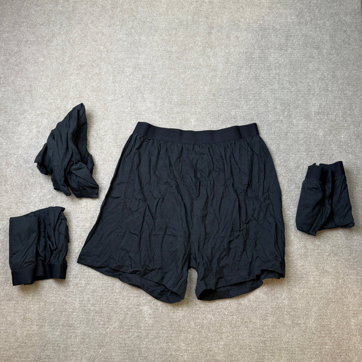 INNERSY 4 Pack Men's M Black Boxer Shorts Loose Fit Soft Cotton Boxers