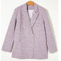 MSRP $52 Happy Sailed Women's 2XL Plaid Tweed Blazer Dressy Casual Long Sleeve