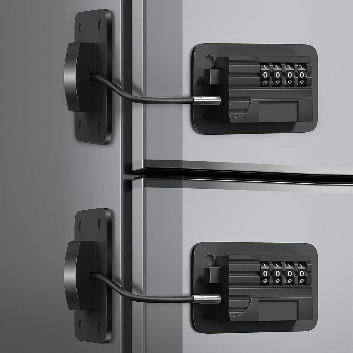 Pack of 2 Black Fridge Lock Heavy Duty Combination Refrigerator Lock for Fridg