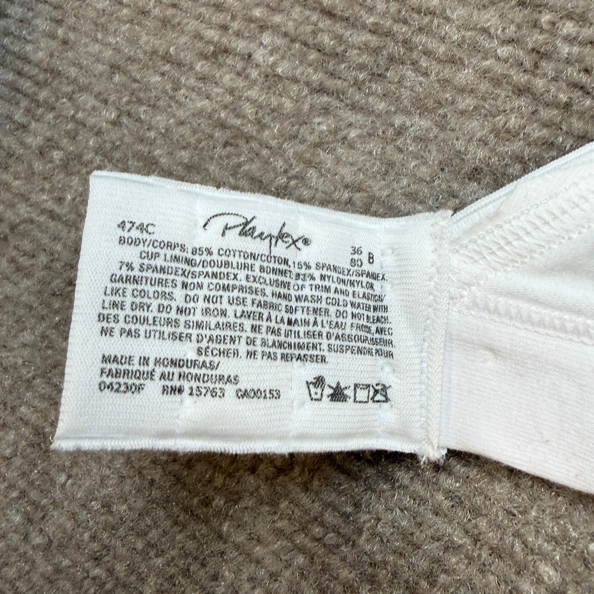 Playtex 18 Hour Us474c 36B White Cotton Stretch Full Coverage Wireless Bra Ult