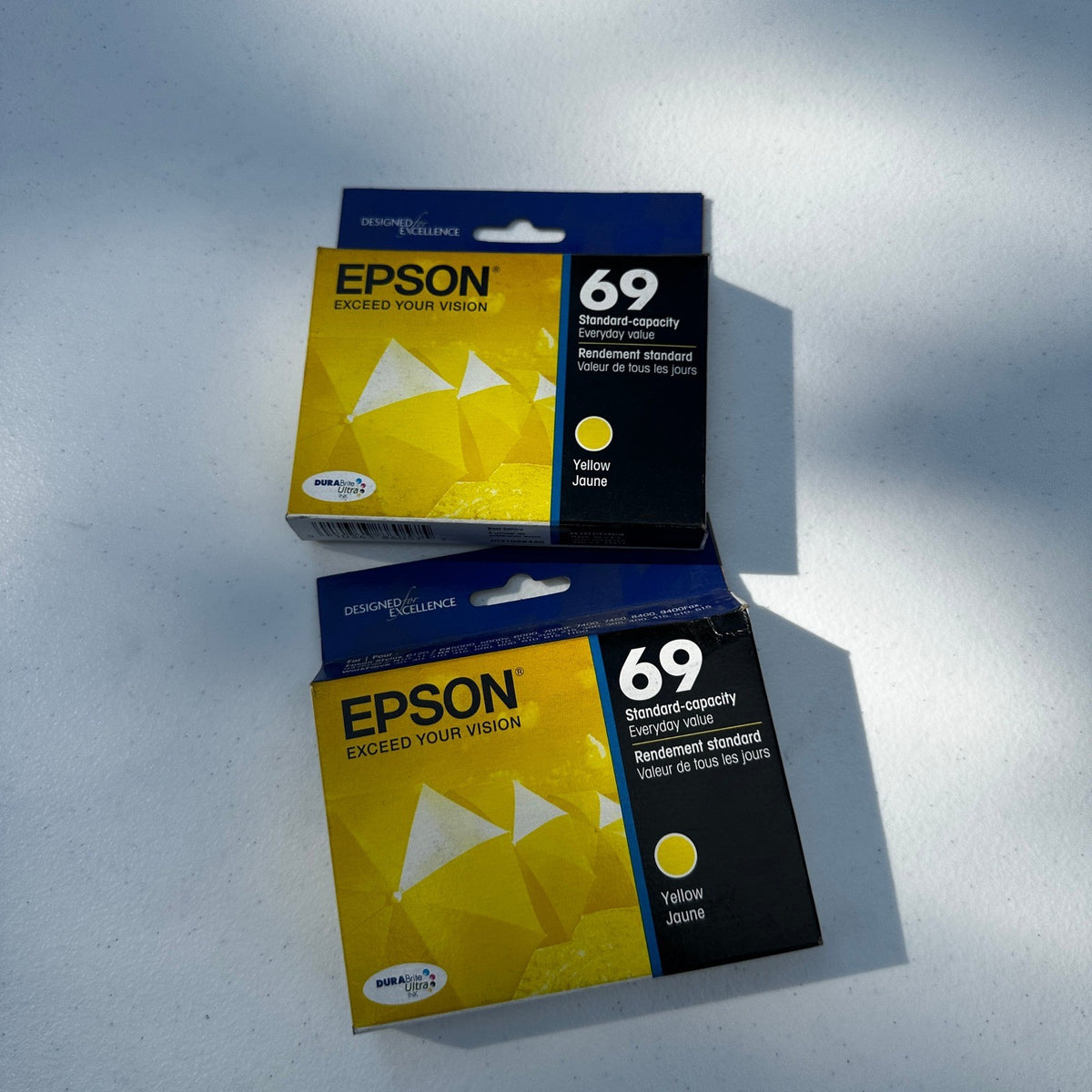 Set of 2 Epson 69 T069420 Yellow Ink Cartridge EXP 09/2023 Standard Capacity
