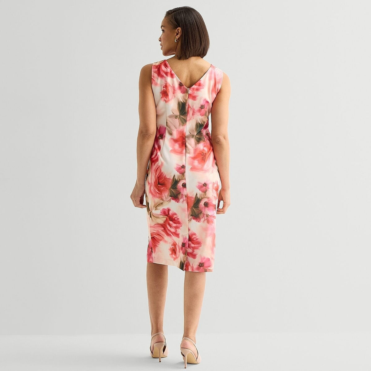 MSRP $94 Maya Brooke Womens 18 Coral Blush Two Piece Floral Jacket Dress