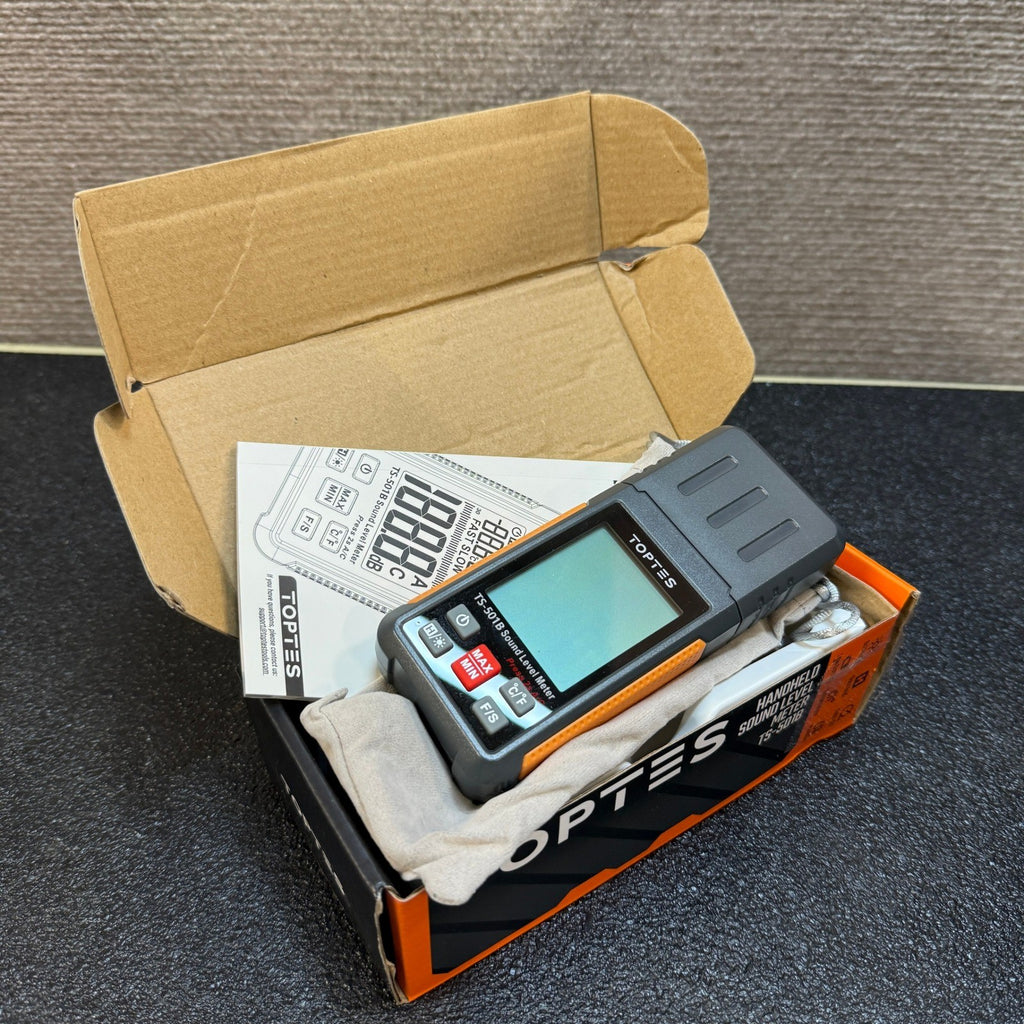 TopTes TS-501B Handheld Sound Level Meter Range 30-130dB w/ 2.25" Backlit LCD
