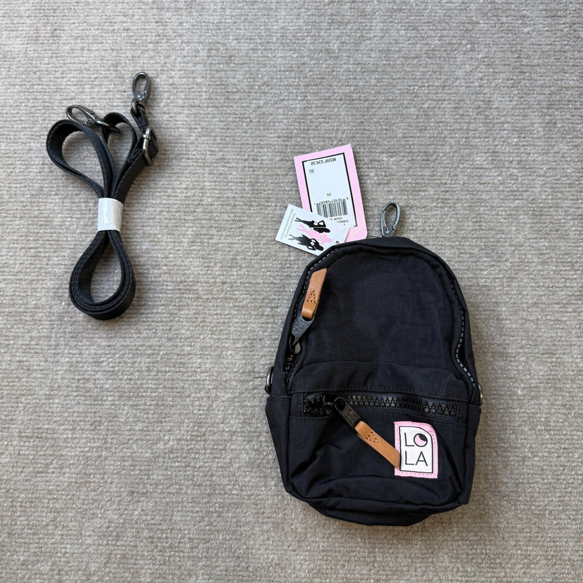 MSRP $39 Lola Mondo Women's Stargazer Black Mini Convertible Backpack
