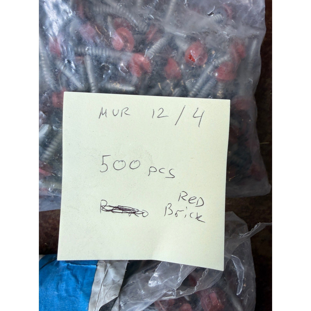 Lot of 500 Red Brick 1-1/2" Structural Roofing Screws Self Drilling Hex Washer