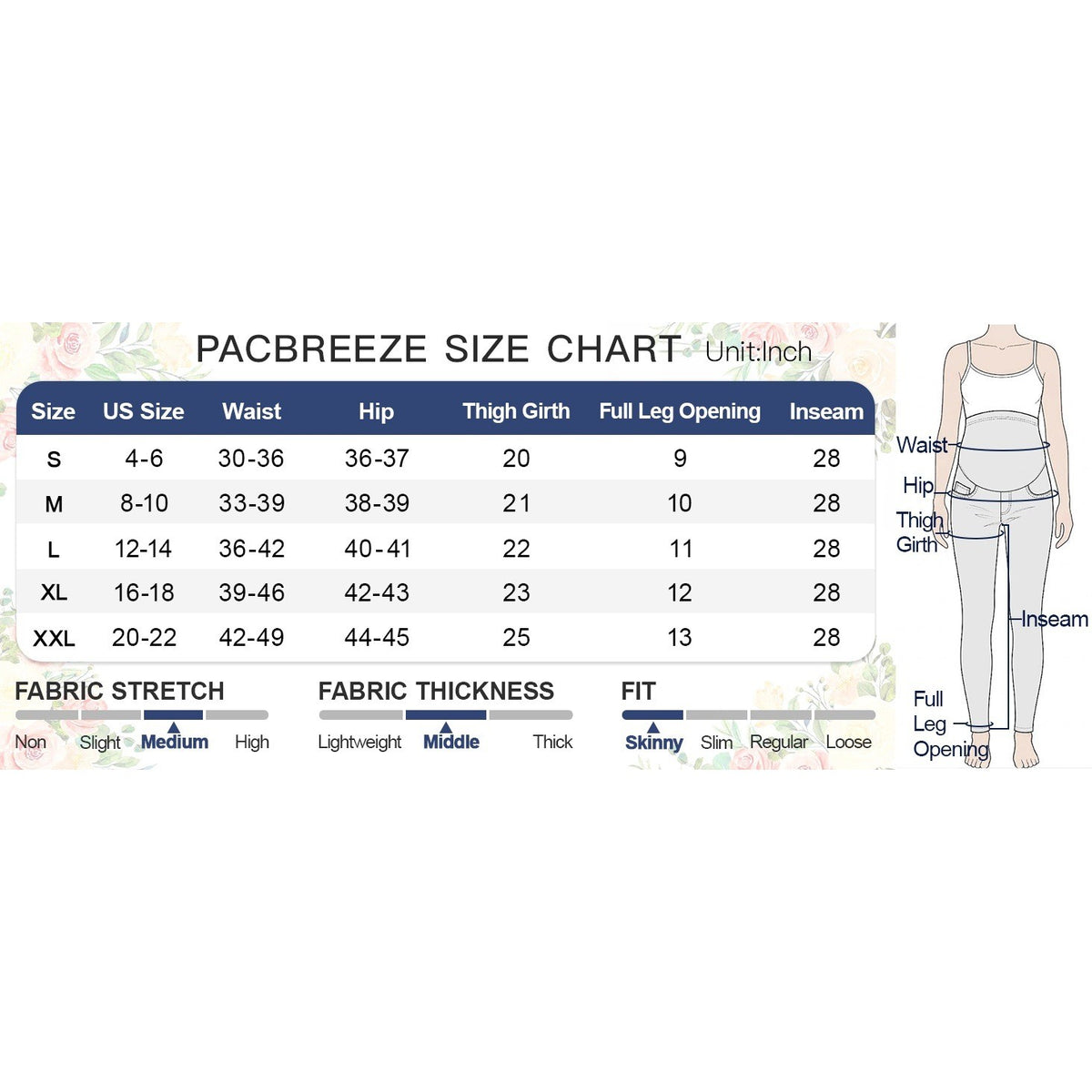 MSRP $40 PACBREEZE Women's L Black Maternity Jeans Over Belly Skinny Stretchy