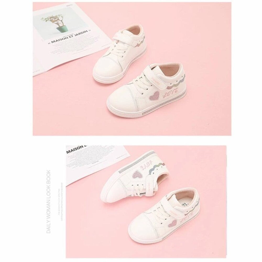 Children Casual White Shoes for Girls US 11 Little Kid (run small) School Casual