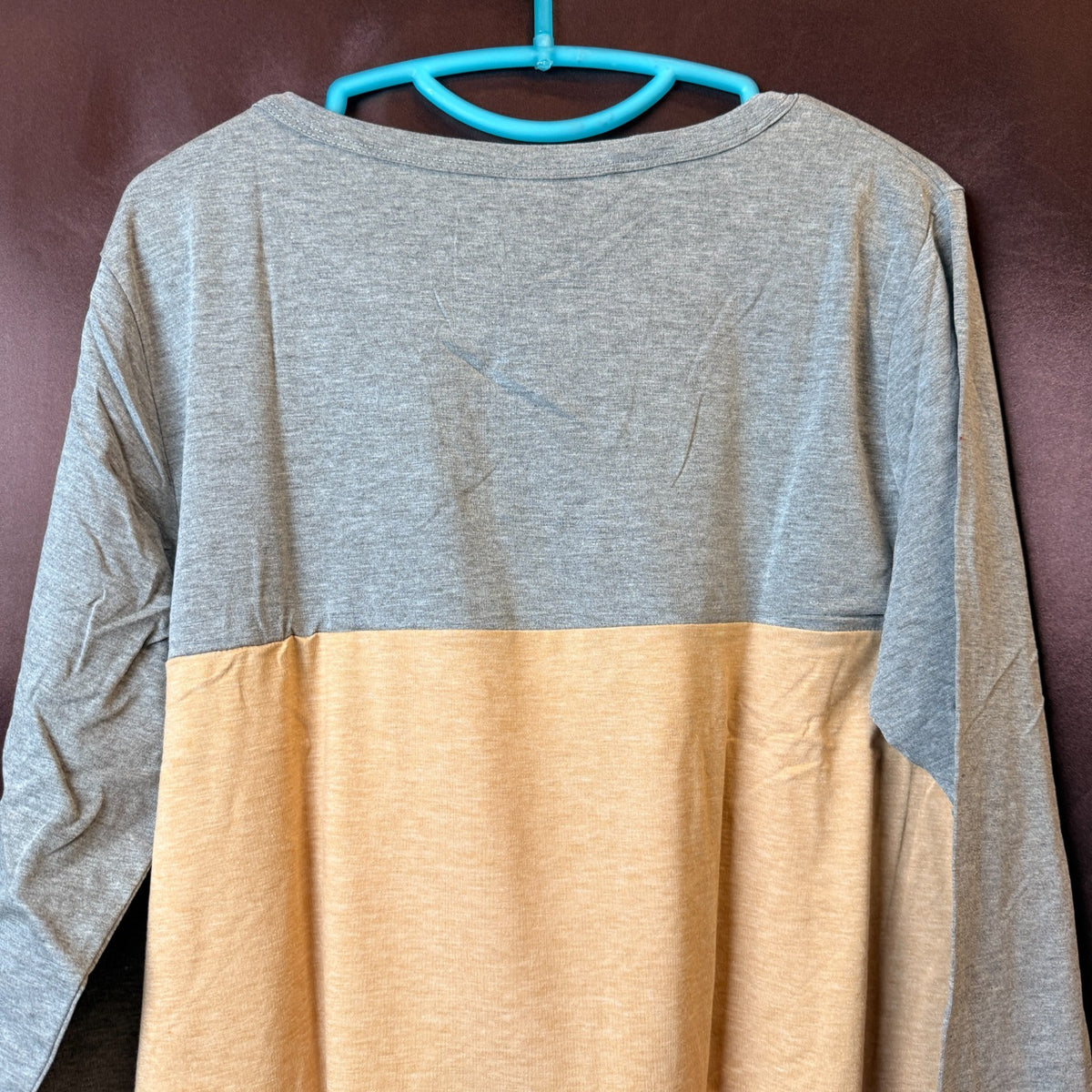 DOLNINE Womens Plus Size 14W Knotted Top Long Sleeve T-Shirt Loose Casual Blouse