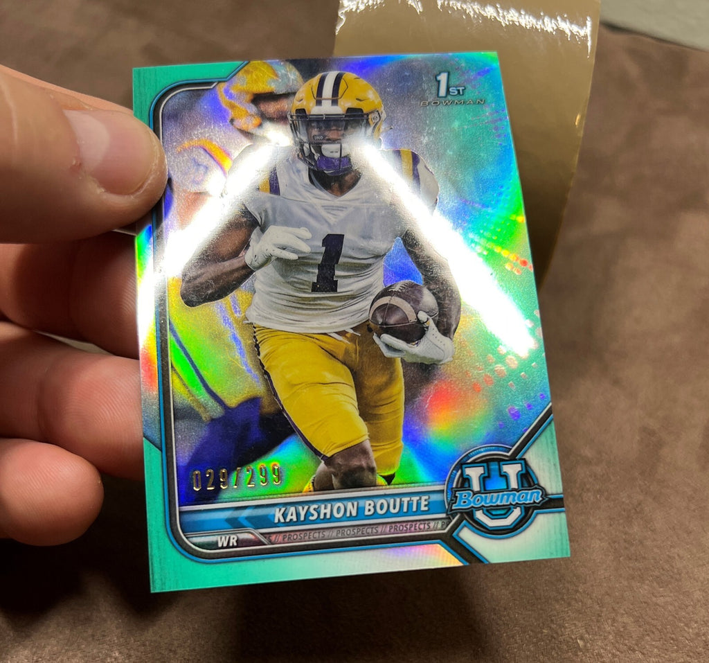 trading cards football 2022 Bowman University Kayshon Boutte 029/299 1st Bowman