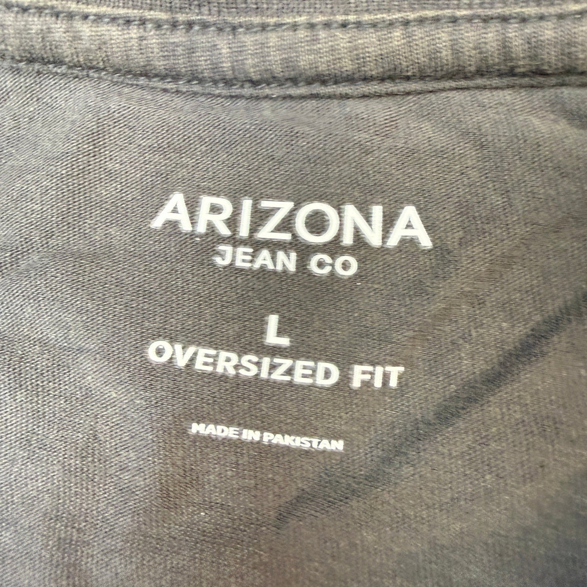 MSRP $24 Arizona Jean Co Juniors L Gray 1982 Oversized Short Sleeve T-Shirt