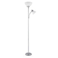 Globe Electric 67134 Silver 72" Torchiere Floor Lamp Adjustable Light, Frosted