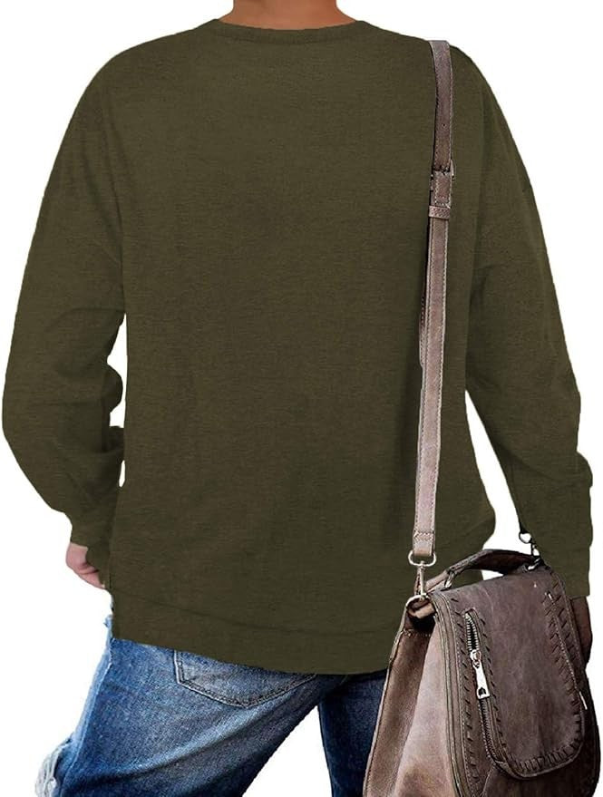 DOLNINE Plus-Size 14W-16W Womens Casual Sweatshirt Top Side Slit Pullover Shirt