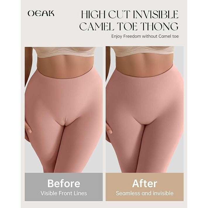 OEAK Women's Skin Nude S Seamless Thongs No Show Invisible Underwear G-String