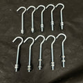 Set of 10 Prime-Line 9069290 Clothesline Hooks With Nuts, 1/4 in.-20 X 4-1/4