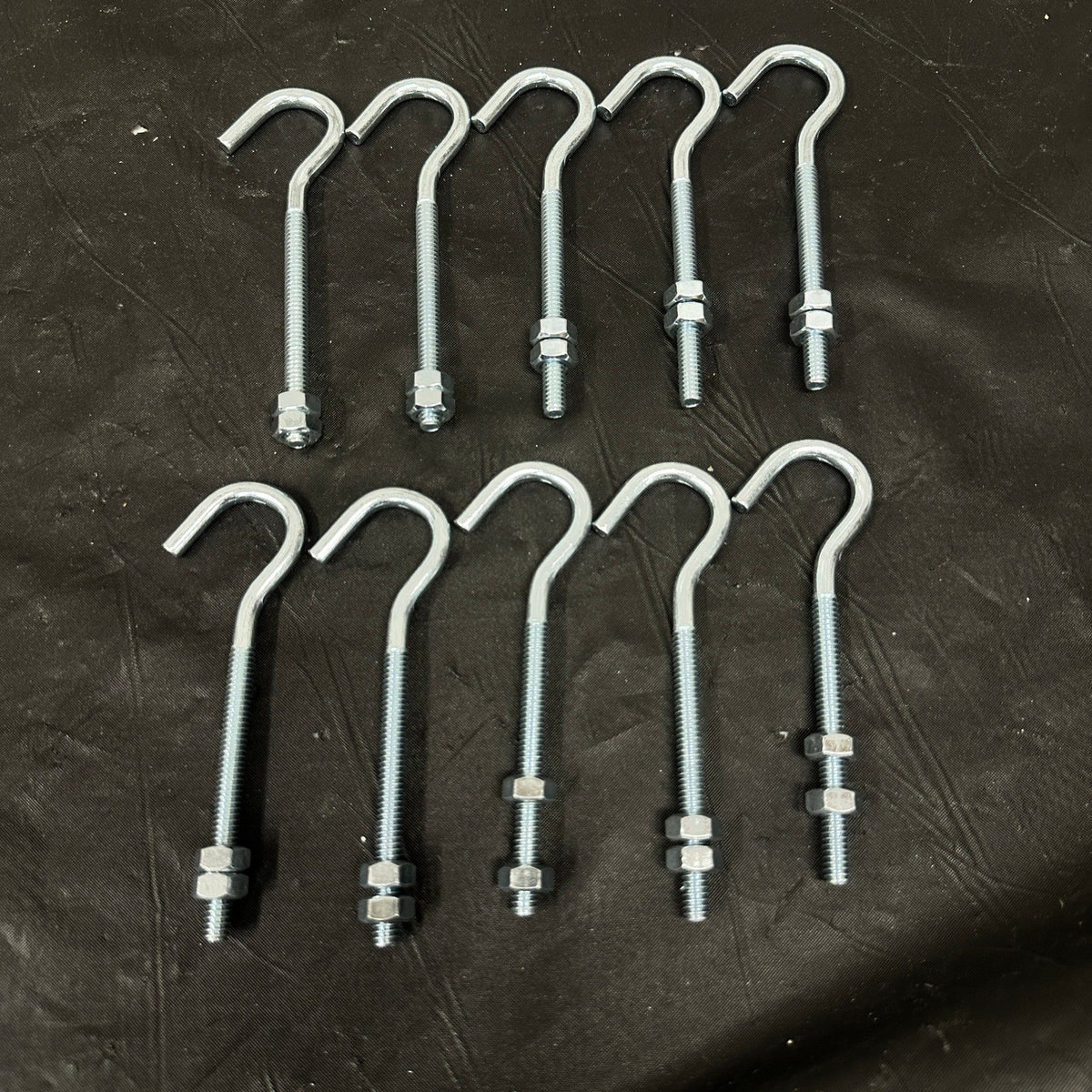 Set of 10 Prime-Line 9069290 Clothesline Hooks With Nuts, 1/4 in.-20 X 4-1/4