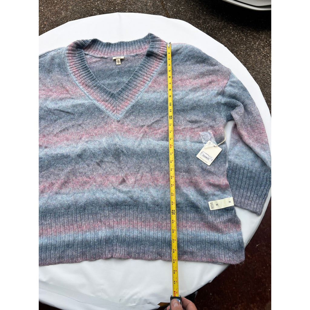 NWT A.N.A Women's Size 3X Ombre Knit Sweater Blue Space Dye MSRP $39 V-Neck Ca